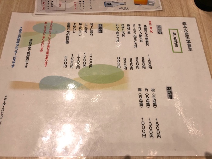 大分 お寿司　森本水産市場食堂 メニュー 3656